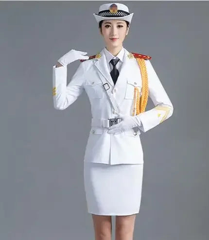 Military Chorus Outfit Jacket + Pants + Belt Flag Raiser Drum Guard Uniform China National troops Costume Army Orchestra Clothes