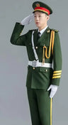 Military Chorus Outfit Jacket + Pants + Belt Flag Raiser Drum Guard Uniform China National troops Costume Army Orchestra Clothes