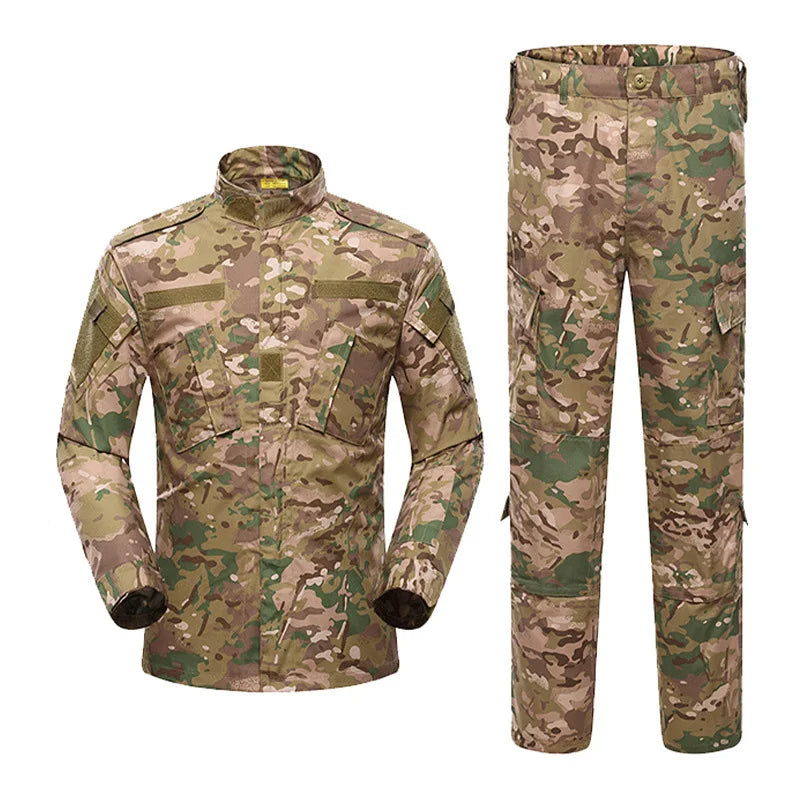 Military Uniform Camo Tactical Suit Army Camouflage Clothing Sets Hunting Fishing Paintball Suit Training Equipment AY048