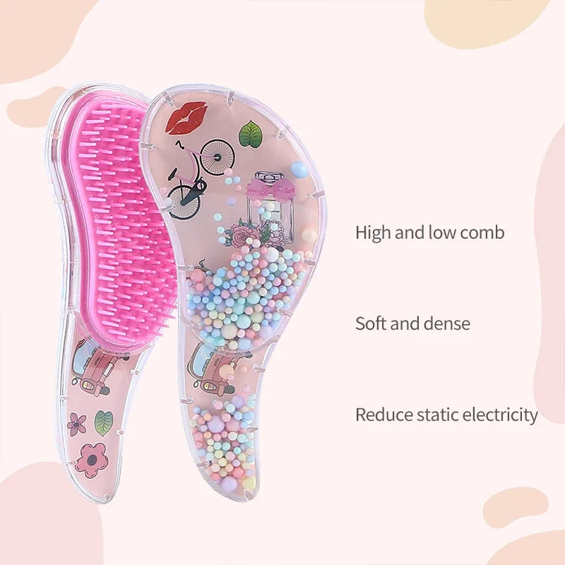 Mini Magic Hair Comb Detangling Hair Brush Cartoon Unicorn Shower TT Comb for Travel Professional Massage kids baby Hair Care