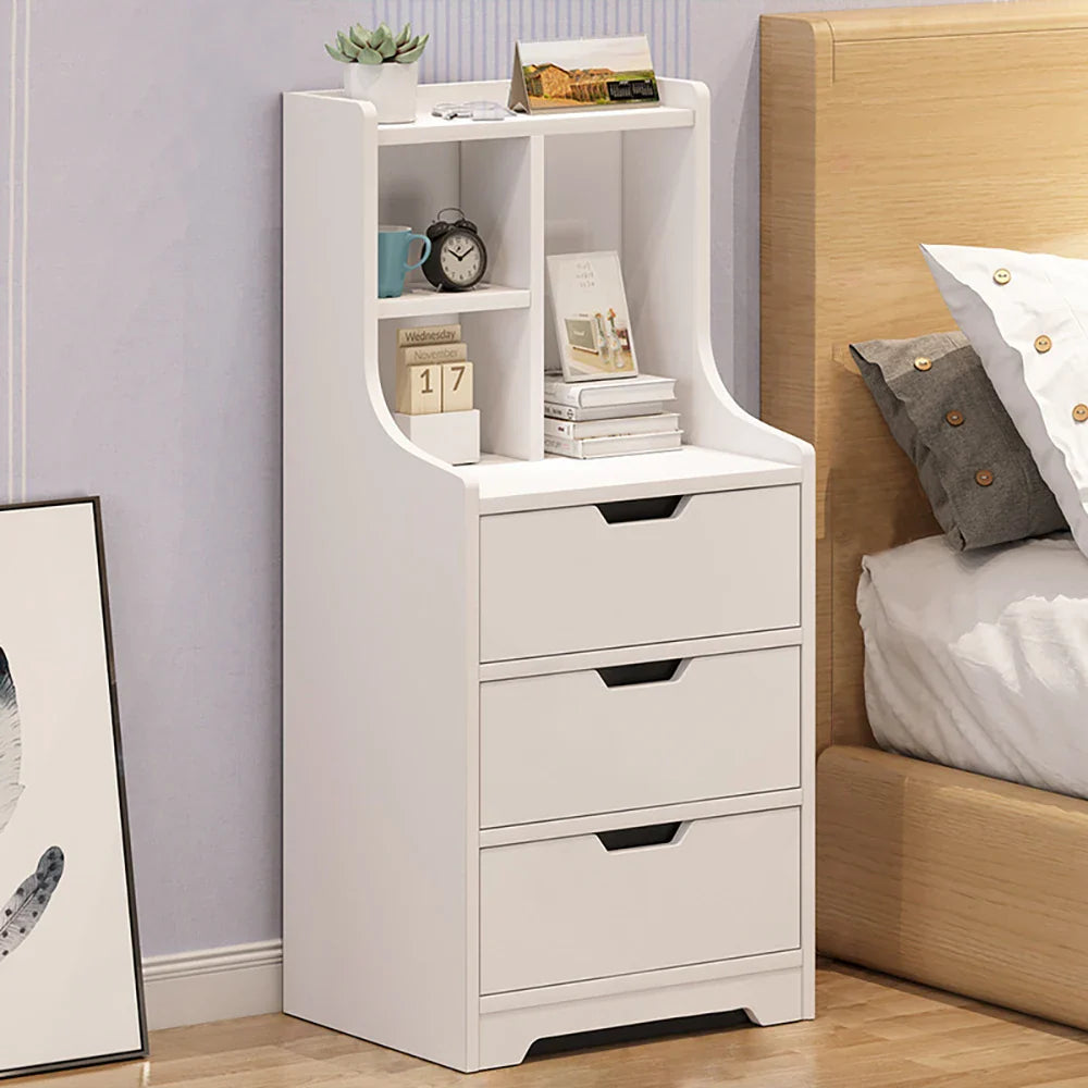 Modern Bedroom Storage Bedside Table White Dresser Organizer Nightstand Furniture with 3 Drawer