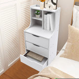 Modern Bedroom Storage Bedside Table White Dresser Organizer Nightstand Furniture with 3 Drawer