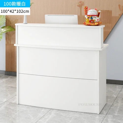 Modern Company Reception Desks Office Furniture Simple Cashier Counter Supermarket Bar Counter Reception Desks For Beauty Salon