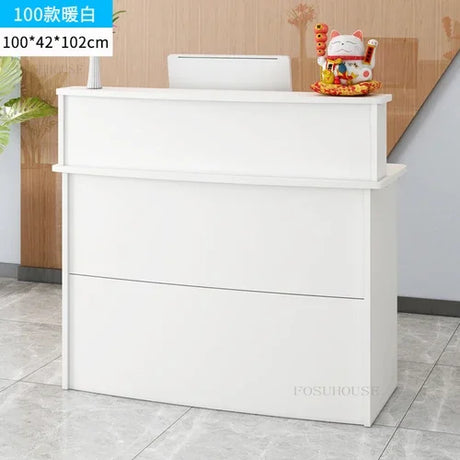 Modern Company Reception Desks Office Furniture Simple Cashier Counter Supermarket Bar Counter Reception Desks For Beauty Salon