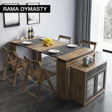 Modern Extendable Dining Table Rectangle Sideboard With Storage