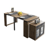 Modern Extendable Dining Table Rectangle Sideboard With Storage