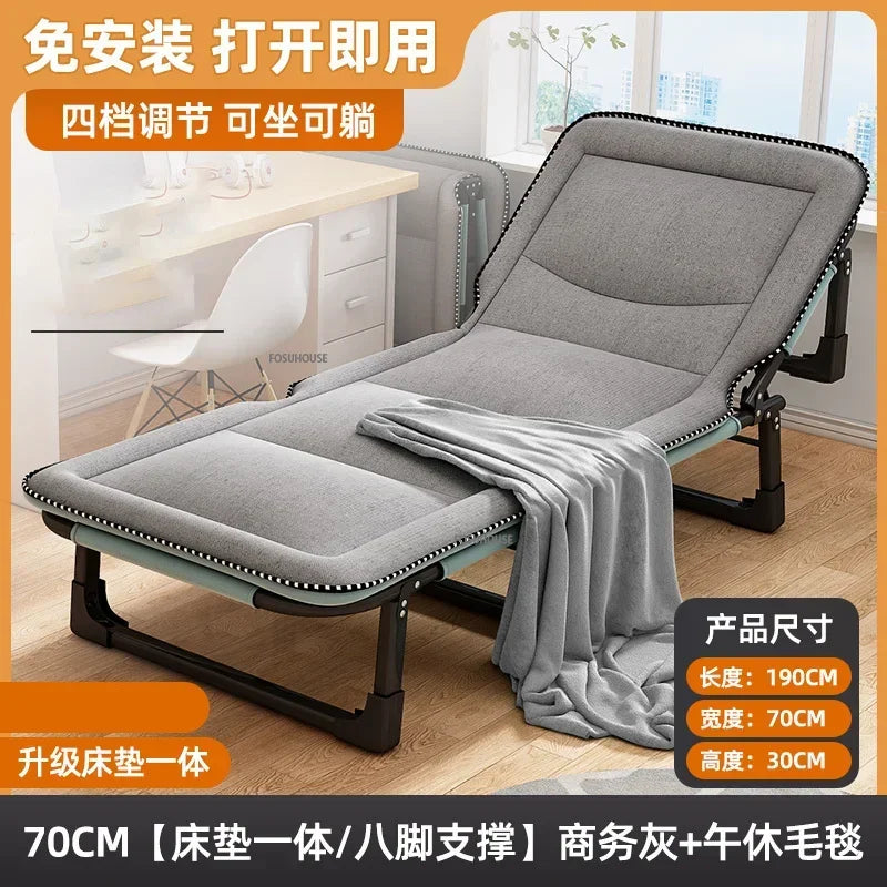 Modern Folding Bed with Mattress Office Dormitory Lunch Break Adult Bed Simple Accompanying Bed Space Save Bedroom Small Beds Z