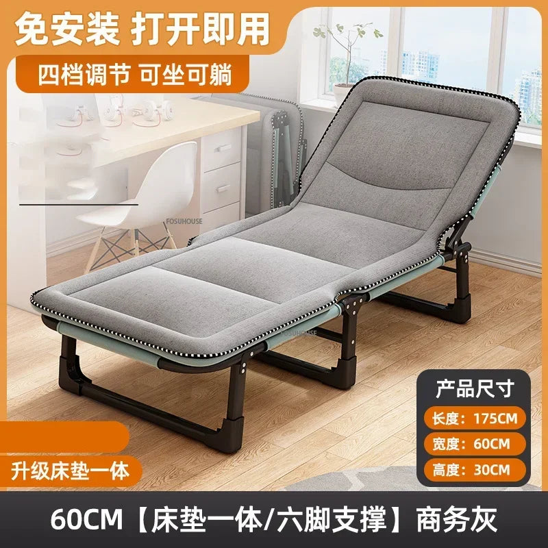 Modern Folding Bed with Mattress Office Dormitory Lunch Break Adult Bed Simple Accompanying Bed Space Save Bedroom Small Beds Z