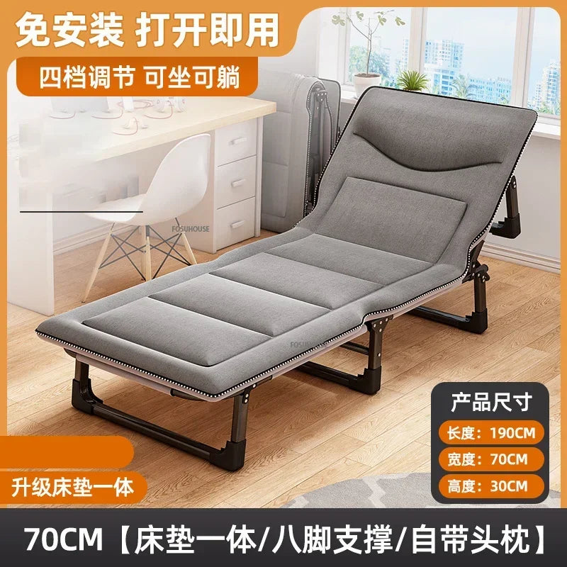 Modern Folding Bed with Mattress Office Dormitory Lunch Break Adult Bed Simple Accompanying Bed Space Save Bedroom Small Beds Z