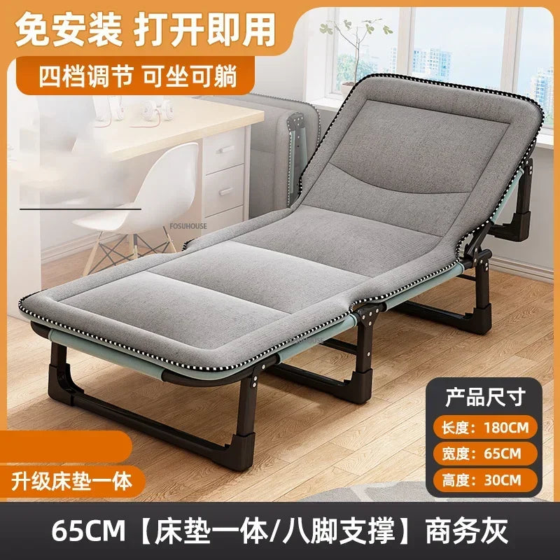 Modern Folding Bed with Mattress Office Dormitory Lunch Break Adult Bed Simple Accompanying Bed Space Save Bedroom Small Beds Z