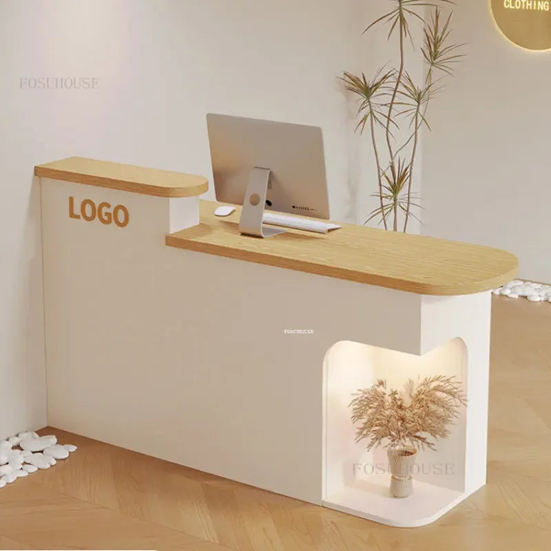 Modern Minimalist Reception Desks Clothing Store Beauty Shop Bar Counter Commercial Small Cash Register Counter Office Furniture