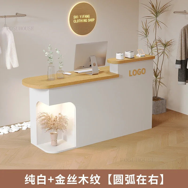 Modern Minimalist Reception Desks Clothing Store Beauty Shop Bar Counter Commercial Small Cash Register Counter Office Furniture