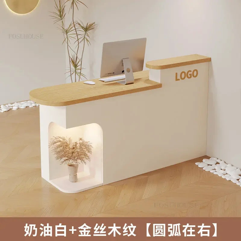 Modern Minimalist Reception Desks Clothing Store Beauty Shop Bar Counter Commercial Small Cash Register Counter Office Furniture