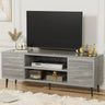 Modern TV Stand Entertainment Center with Two Storage Cabinets, Retro Style Media Console for Living Room, Bedroom, Office