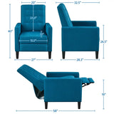 Modern Tufted Fabric Recliner Chair with Pocket Spring for Living Room Home Theater,Blue,Living Room Furniture,Chair Living Room