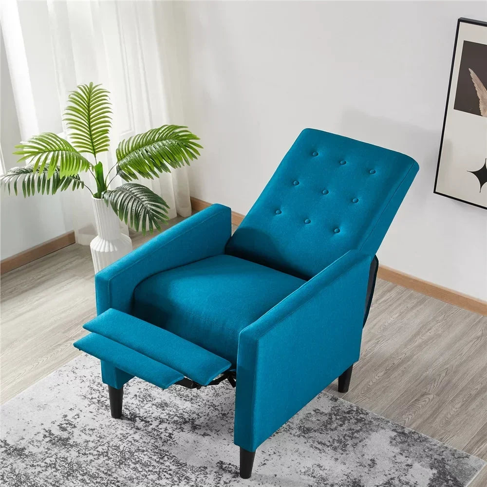 Modern Tufted Fabric Recliner Chair with Pocket Spring for Living Room Home Theater,Blue,Living Room Furniture,Chair Living Room