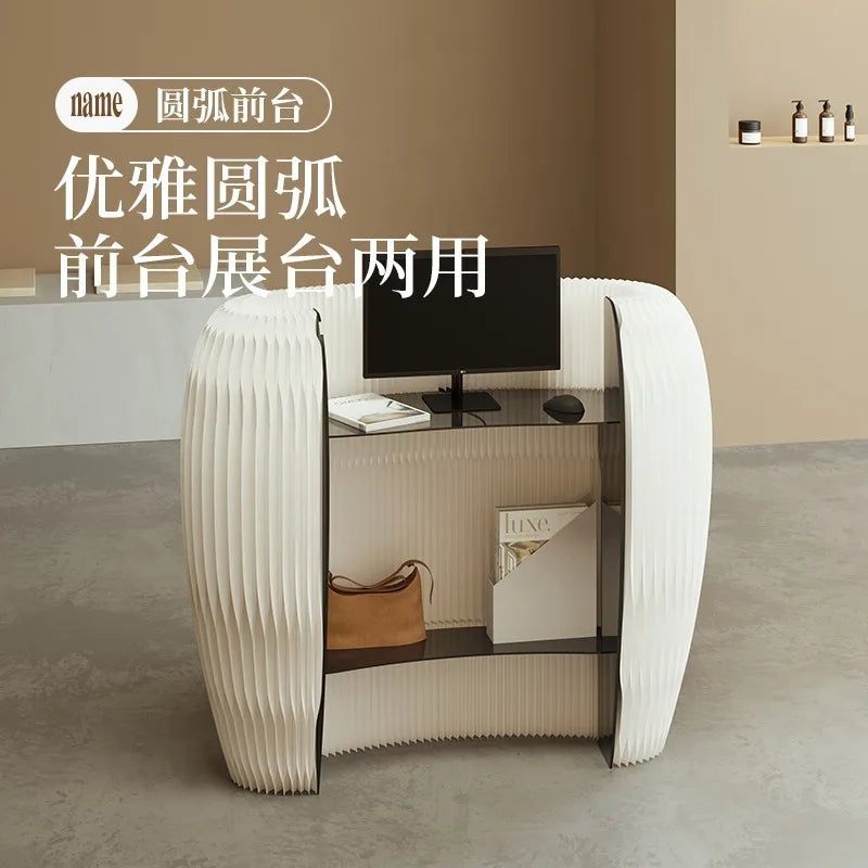 Modern simple commercial paper office reception desk clothing store convenience small bar exhibition information desk