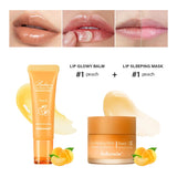 Moisturizing Lip Care Kit Lip Glowly Balm Sleeping Lip Mask Deep Hydrate Night Sleep Mask Reduce Lip Lines Remove Dead Skin