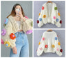 MosiMolly Cardigan Women Sweater Handmade Flower Sweater Cardigan Women Jumper Knitting Coats Outerwear 2021