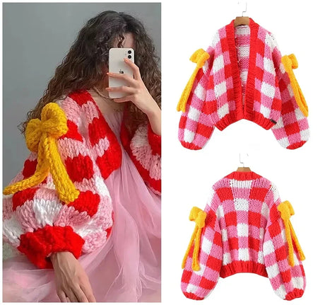 MosiMolly Cardigan Women Sweater Handmade Flower Sweater Cardigan Women Jumper Knitting Coats Outerwear 2021