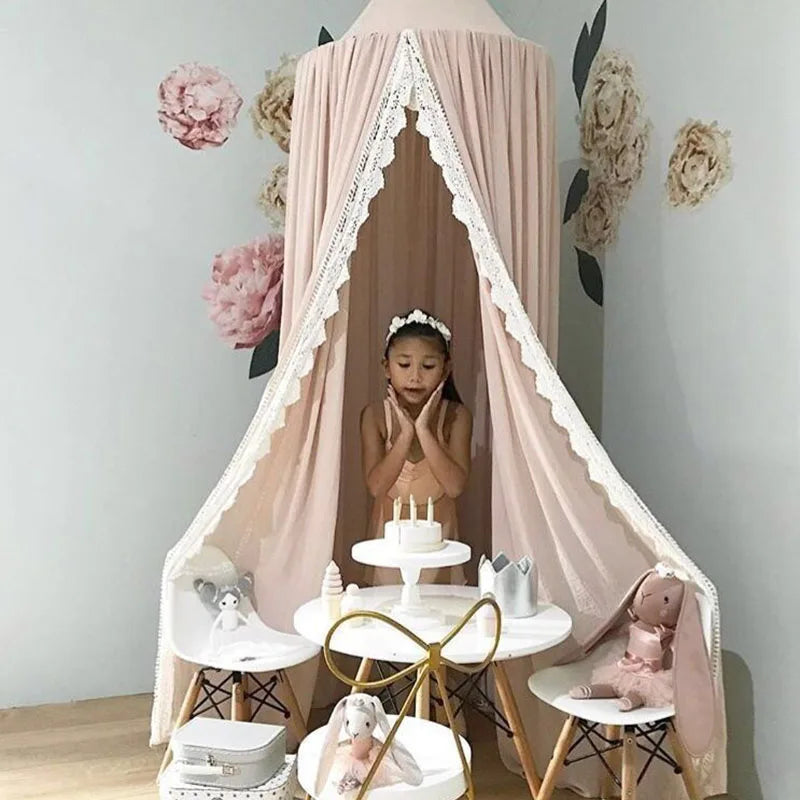 Mosquito Net Crib For Baby Lace Shading Bed Canopy Kids Hanging Dome Curtain Toddler Princess Play Tent Children Room Decoration