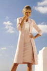 Mother of the Bride Dresses With Long Jacket Suit Sheath Knee Short Wedding Guest Dresses Formal Gown vestido