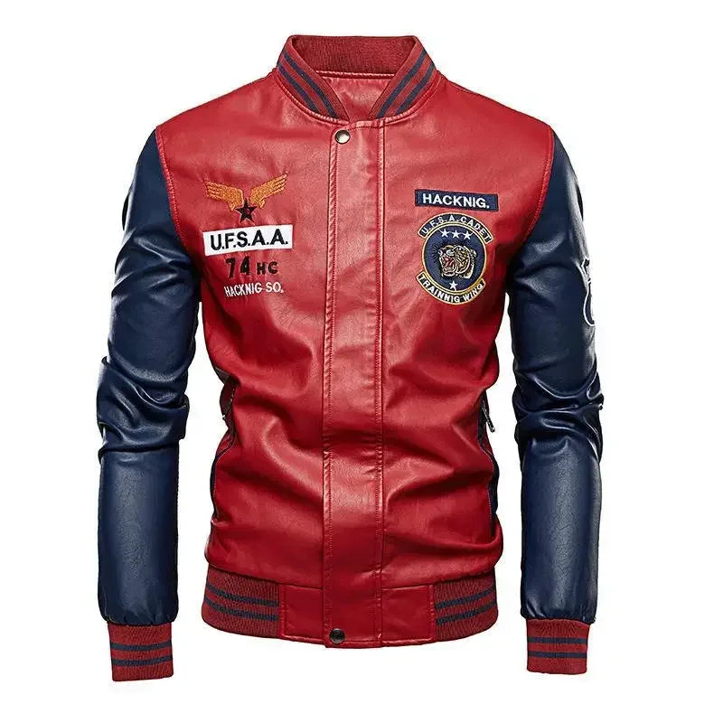 Moto Leather Jackets men Slim Fit PU  Coats High Quality And New Fashion Autumn Men's sheepskin Mustang Rider aviation jacket