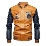 Moto Leather Jackets men Slim Fit PU  Coats High Quality And New Fashion Autumn Men's sheepskin Mustang Rider aviation jacket