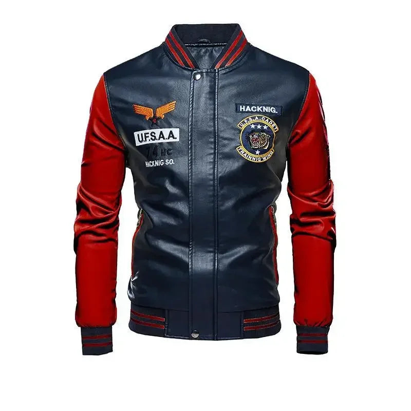 Moto Leather Jackets men Slim Fit PU  Coats High Quality And New Fashion Autumn Men's sheepskin Mustang Rider aviation jacket