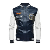 Moto Leather Jackets men Slim Fit PU  Coats High Quality And New Fashion Autumn Men's sheepskin Mustang Rider aviation jacket