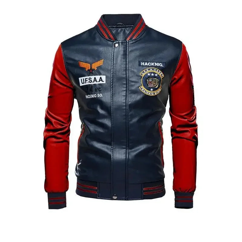 Moto Leather Jackets men Slim Fit PU  Coats High Quality And New Fashion Autumn Men's sheepskin Mustang Rider aviation jacket