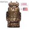 Mountaineering Bag 80L/100L Climb Bag Military Tactical Backpacks Large Backpack Outdoors Hiking Camping Travel Bags