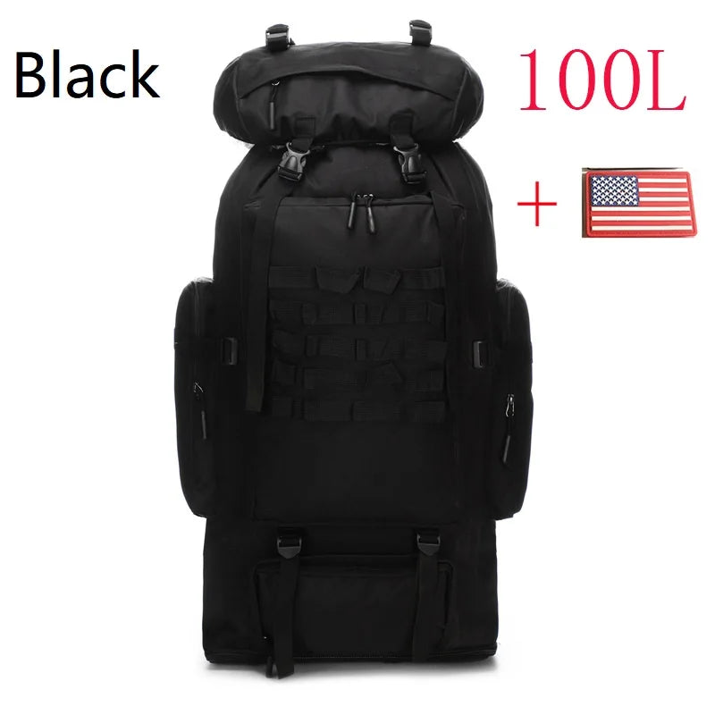 Mountaineering Bag 80L/100L Climb Bag Military Tactical Backpacks Large Backpack Outdoors Hiking Camping Travel Bags