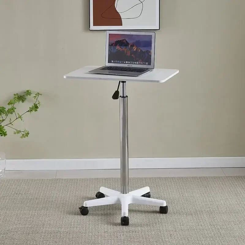 Movable Lifting Small Table with Pulley Small Sofa Bedside Table Standing Upright Laptop Office Desk