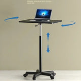 Movable Lifting Small Table with Pulley Small Sofa Bedside Table Standing Upright Laptop Office Desk