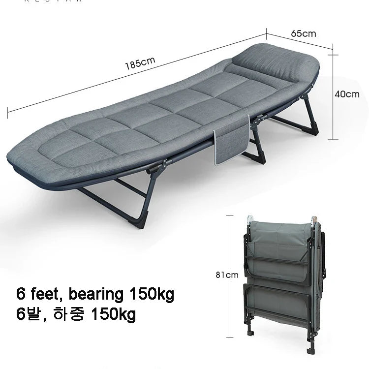 Multi-function Bedroom Balcony Single Folding Beds Portable Office Lunch Break Lounge Chair Simple Home Furniture Adult Camp Bed