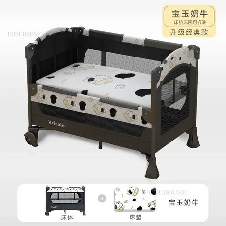 Multi-functional Children's Beds Foldable Baby Cradle Bed Portable Mobile Newborn Splicing Large Bed Modern Children's Furniture