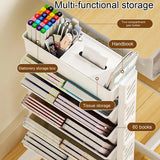 Multi-layer Mobile Bookshelf Student Book Removable Storage Shelf Desk Floor Bookcase Storage Rack Magazine Snacks Organizer