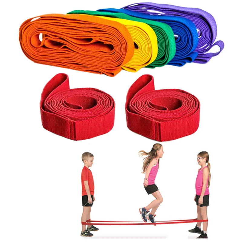 Multi-sport Long Jumping Rope Team Aerobic Jump Rope Exercise High Elasticity Wear-resistant Elastic Band Jumping Leather Bands