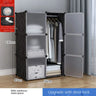 Multifunction Home Bedroom Furniture Wardrobe Folding Storage Dressing Clothe Cabinet Cloth Partition Rack Plastic Free Shipping