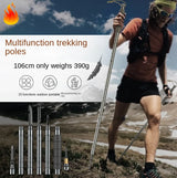 Multifunction Trekking Poles Mountaineering Collapsible Outdoor Supplies Equipment Aluminum Alloy Hiking Walking Stick