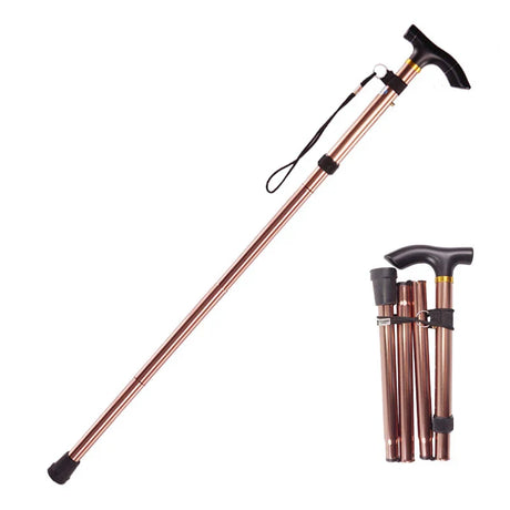 Multifunction Walking Stick Trekking Poles Telescopic Fold Crutches Hiking Stick Crutch Elderly Metal Stick Walking Cane Outdoor