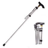 Multifunction Walking Stick Trekking Poles Telescopic Fold Crutches Hiking Stick Crutch Elderly Metal Stick Walking Cane Outdoor