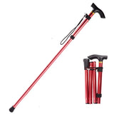 Multifunction Walking Stick Trekking Poles Telescopic Fold Crutches Hiking Stick Crutch Elderly Metal Stick Walking Cane Outdoor