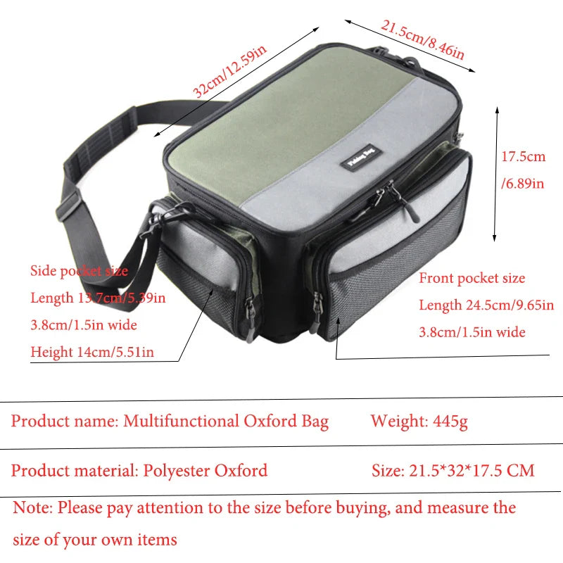 Multifunctional Fishing Bag Oxford Fishing Reel Lure Gear Storage Case Outdoor Carp Fishing Tackle Shoulder Crossbody Bags PJ139