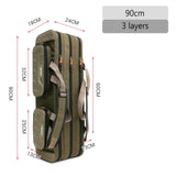 Multifunctional Fishing Rod Bag 2/3/4 Layers 80CM-130CM Fishing Tackle Bags 1680D Oxford Fishing Reel Gear Storage Case XA139G