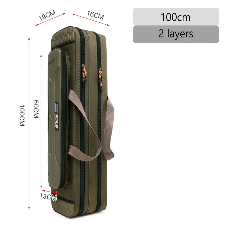 Multifunctional Fishing Rod Bag 2/3/4 Layers 80CM-130CM Fishing Tackle Bags 1680D Oxford Fishing Reel Gear Storage Case XA139G