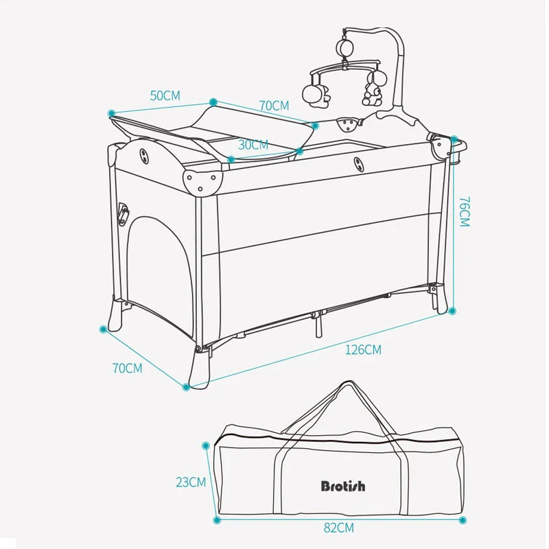 Multifunctional Portable Baby Crib Foldable Baby Cot With Diaper Table Cradle Rocker Kid Game Bed Bedroom Furniture For 0-6years