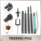 Multifunctional Ultralight Outdoor Trekking Pole Walking Sticks Outdoor Aluminium Alloy Camping Hiking Stick