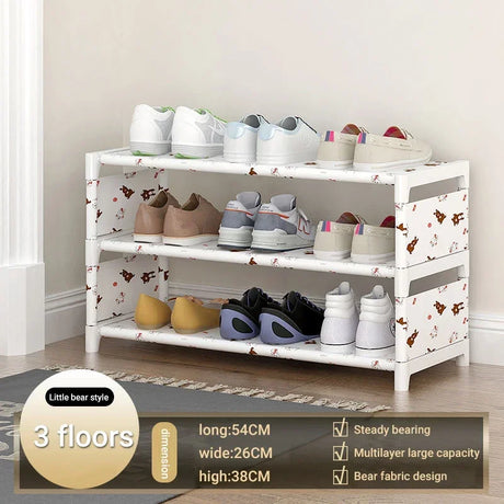 Multifunctional shoe floor stand simple integrated storage rack floor mounted clothes hanger simple shoe cabinet dustproof